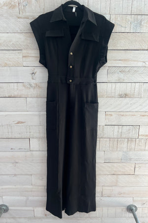 Collared Jumpsuit- Black