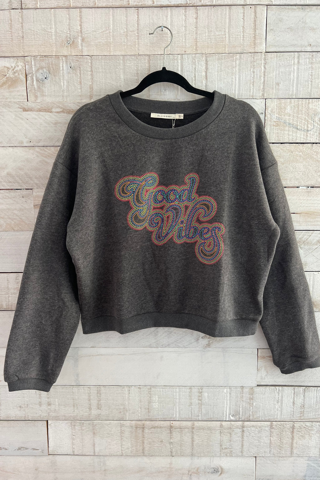 Good Vibes Sweatshirt- Charcoal