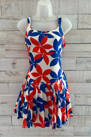 Floral Tennis Dress- Blue/Orange