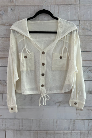 Lightweight Hooded Top- Ivory