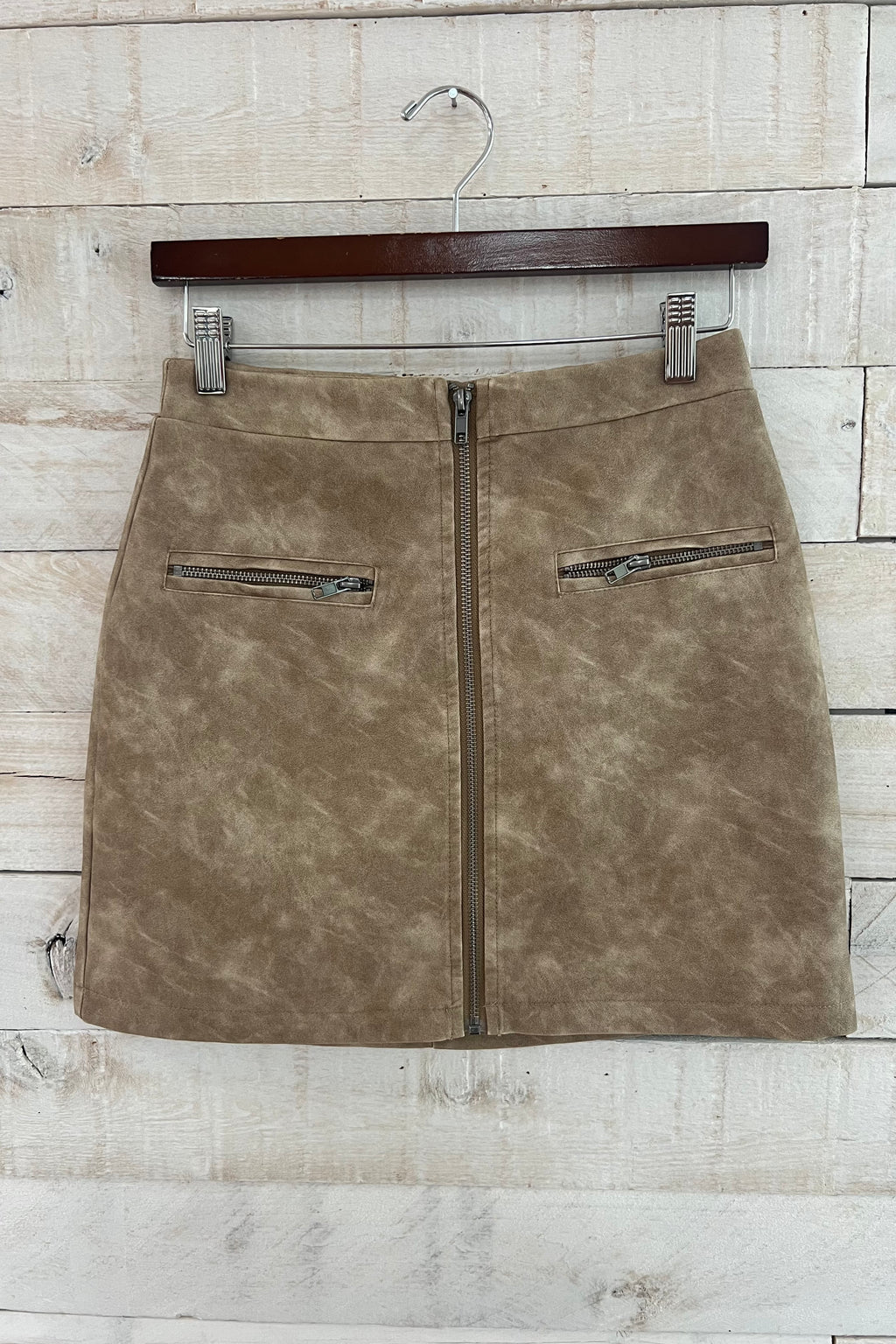 Leather Mini Skirt- Mocha