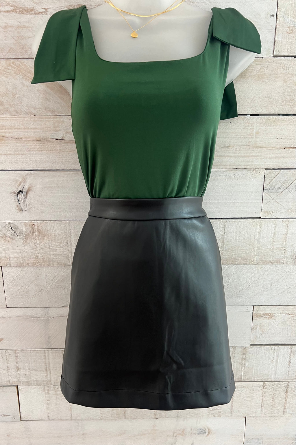 Leather Mini Skirt- Black