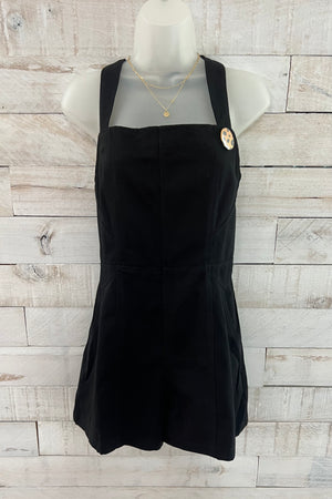 Sleeveless Tie Back Romper- Black