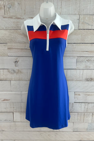Collared Athletic Dress- Royal Blue